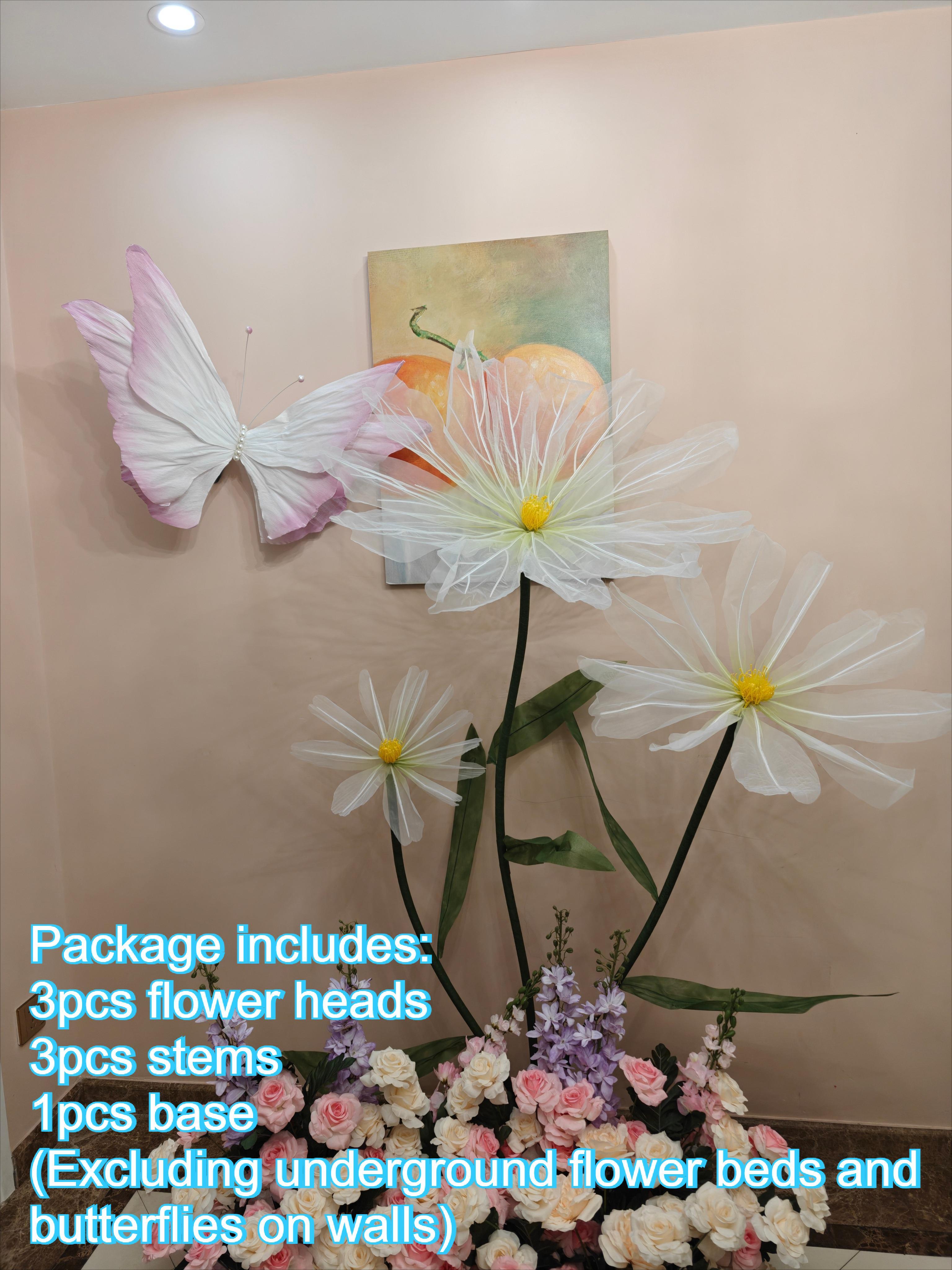 Artificial Silk Flower Wedding Scene Backdrop Decor Silk Yarn Flower Window Display Ornaments Stage Road Guide Floral With Stand