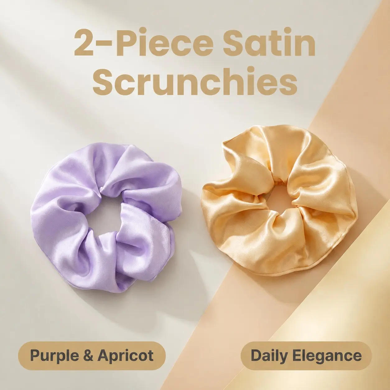 1 Scrunchie 2Pcs Satin Pack for Women Endless Styling Options High Gloss Surface No Hair Damage Daily Outfits Cute Trendy Viral TikTok Find Summer Clearance