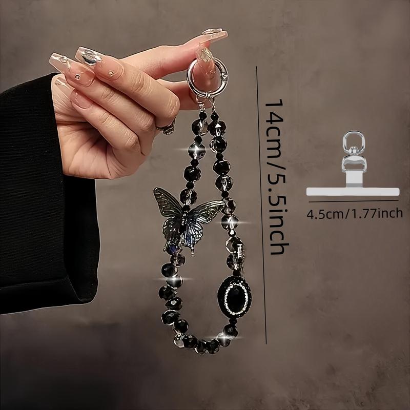 Butterfly Design Phone Chain, 360 Degree Rotatable Phone Lanyard, Fashionable for Women & Girls, Mobile Phone Decoration Accessories, Charms, Cell Phone Charm, Phone Wrist Strap