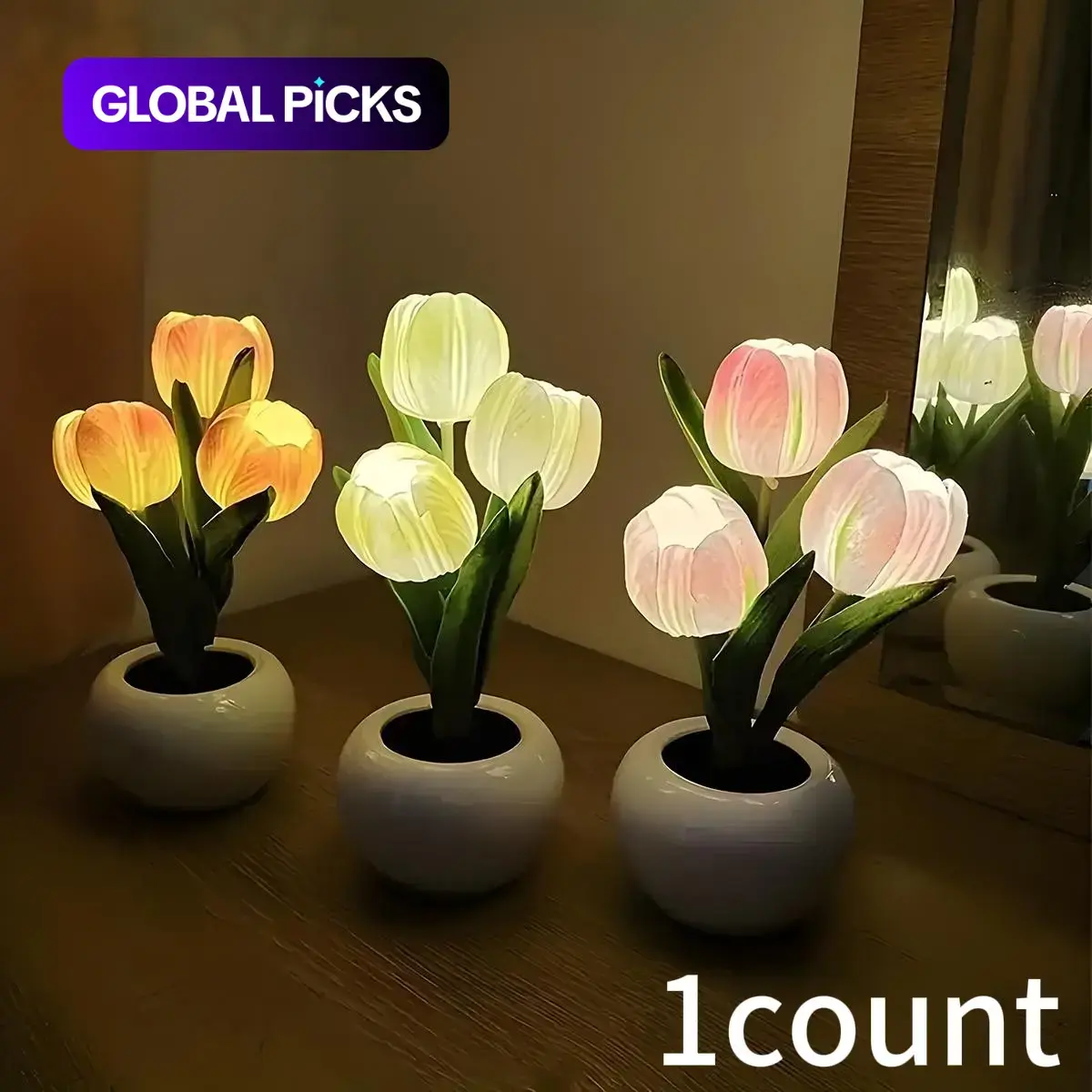 【Black Friday】LED Artificial Tulip Night Light with Vase, Decorative Table Lamp for Living Room Tabletops, Home Decor and Holiday Gift #GLOBAL PICKS
