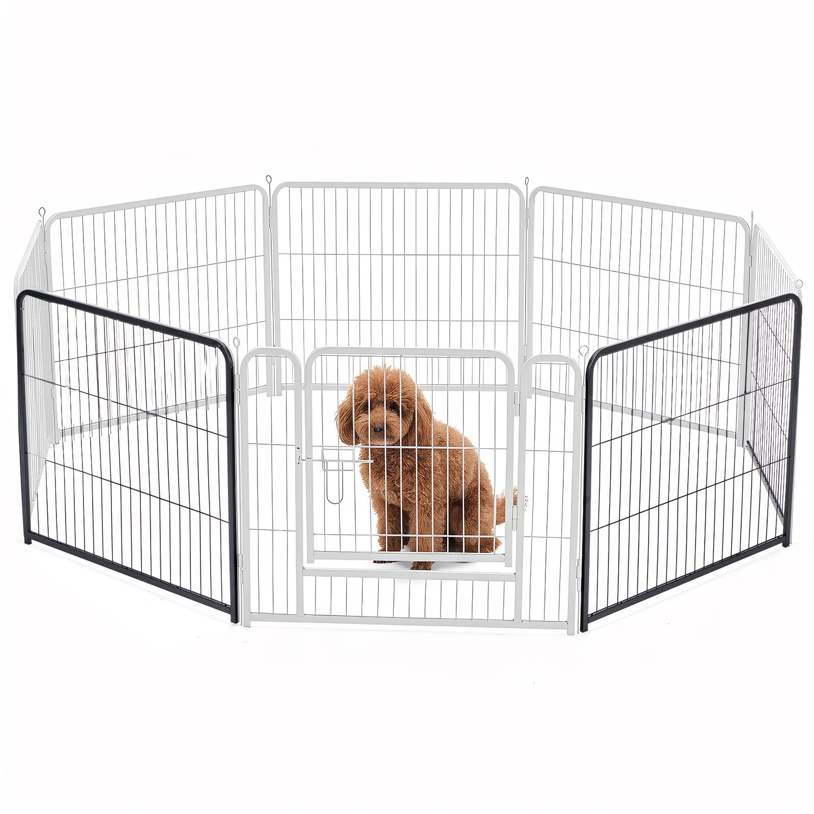 Metal Material, Foldable Pet Fence With A Door, Suitable For Small, Medium And Large-sized Dogs Outdoors Metal Material, Foldable Pet Fence With A Door, Suitable For Small, Medium And Large-sized Dogs Outdoors