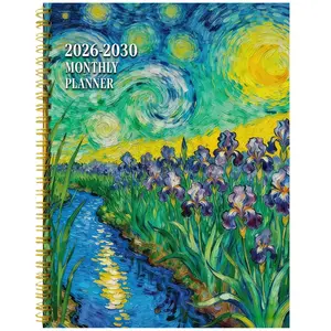 2026-2030 Monthly Planner/Calendar - January 2026 to December 2030, 5-Year Monthly Planner, Van Gogh Painting Theme Cover Design Notebook, Yearly Calendar Planning, Monthly Tabs, 60-Month Calendar, 5.5 x 8.3 Inches, Thick Paper, Elastic Cover, Durable Dou