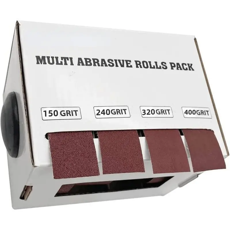 4 Rolls Sandpaper Roll 150-400 Grit, Diamond Abrasive Cloth with Storage Box, Ideal for Woodworking, Metal Polishing, DIY Repair Projects