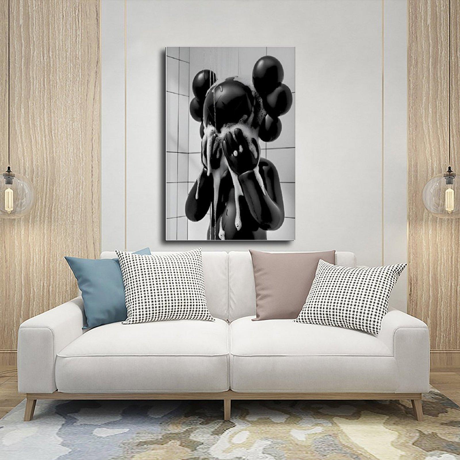 Kaws in Shower Hypbeast Poster - Printable Art for Shower Wall Art, Washroom Wall Decor, Graffiti Kaws Wall Art Gift