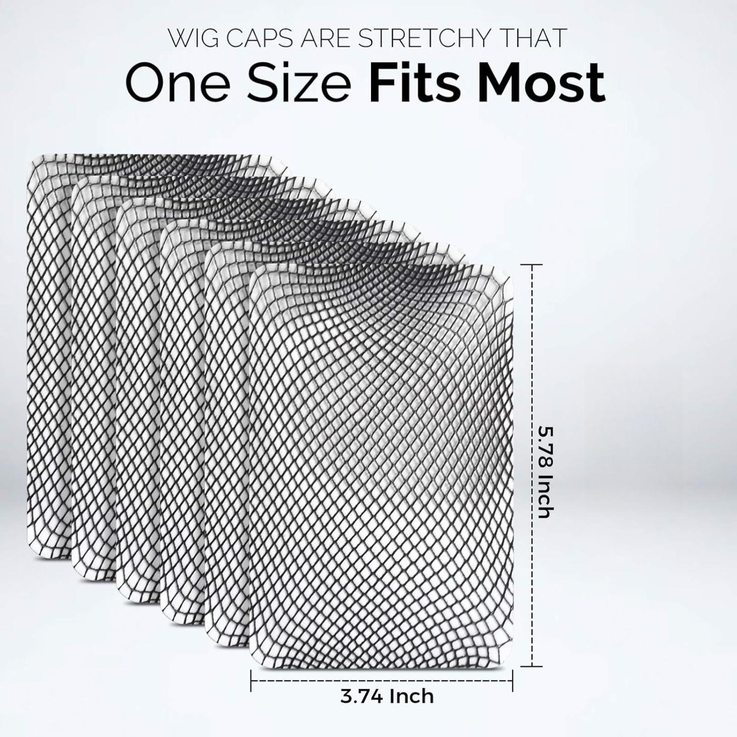 6PCS  Cap, 6PCS Black Mesh  Cap Net, Closed End Hair Mesh Net, Liner Weaving Caps for Women, Men, Kids,  Caps for Halloween, Cosplay blue wig deep wave