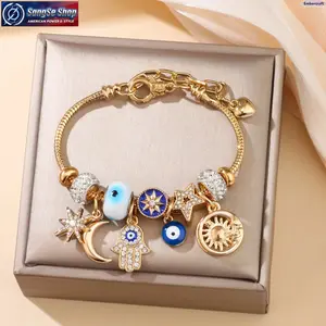 Women’s Adjustable Multi-Charm DIY Charm Bracelet, Fairycore Dreamy Whimsical Jewelry, Cute Aesthetic Layered Wrist Accessory, Fashion Charm Bracelet for Daily Wear, Gifting, Parties, Travel and Outfit Styling, Lightweight Costume Jewelry for Women