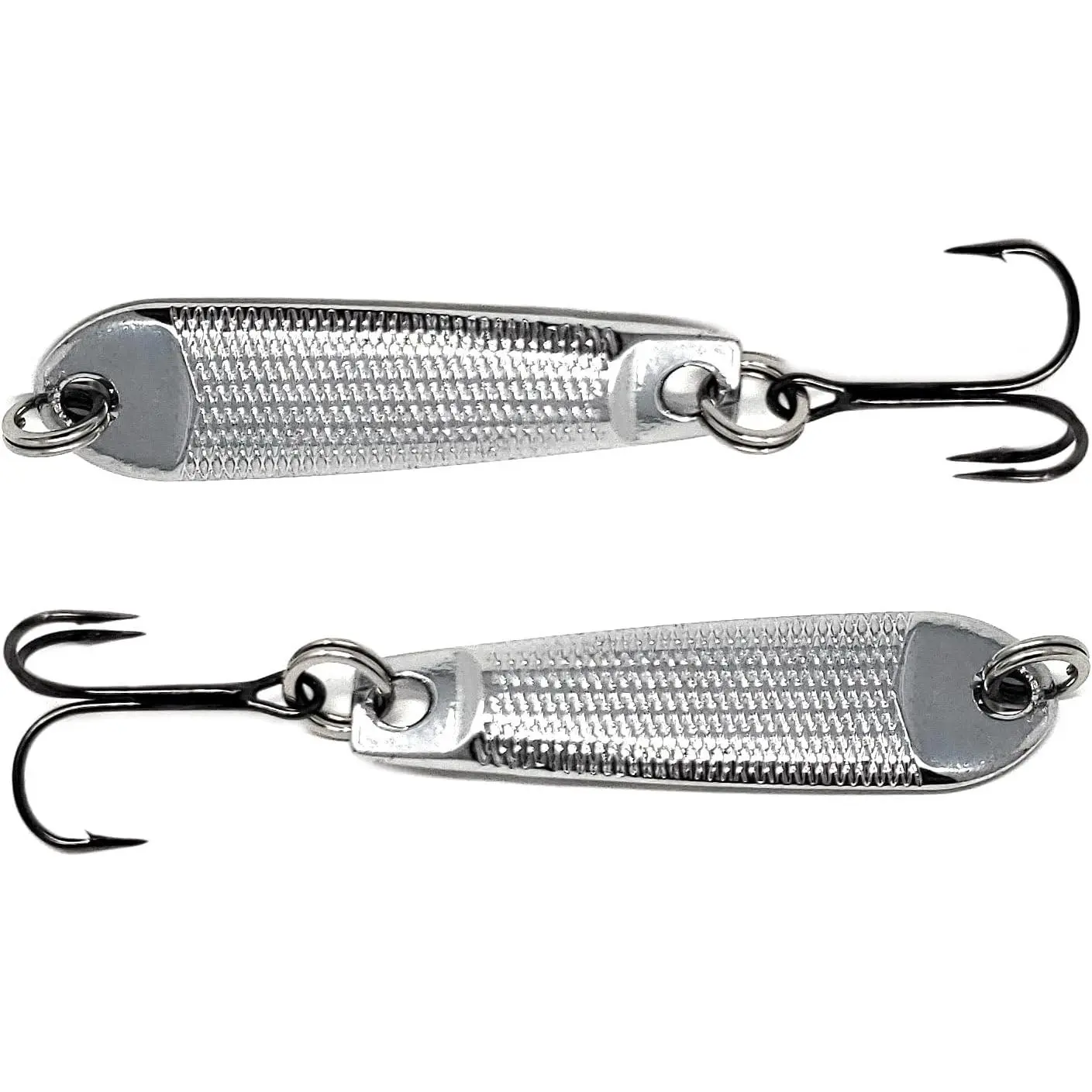 Tungsten Jigging Spoons - Vertical Jigging Lures for Bass, Walleye, Crappie and Pike - Deep Water Ice Fishing Spoons with Treble Hook (2-Pack)