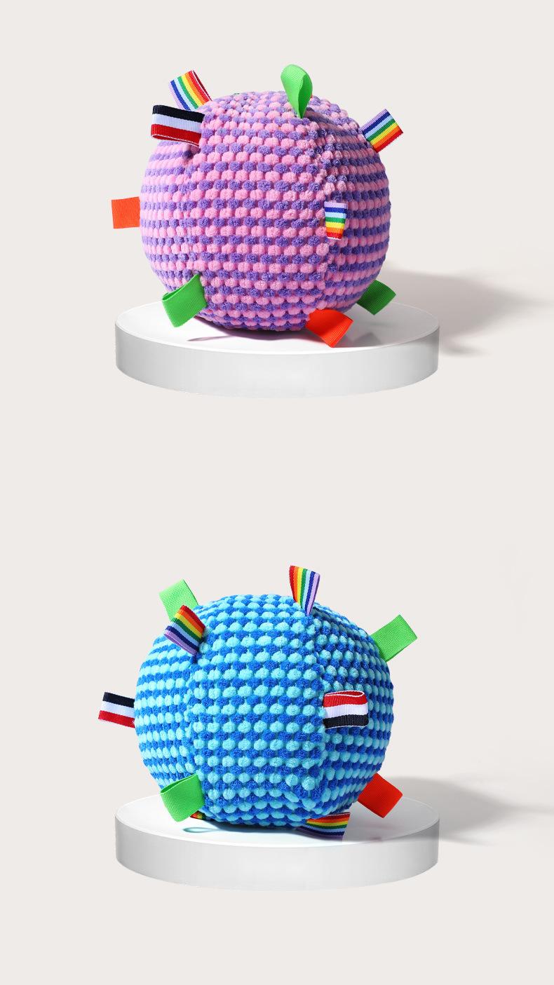 Pet Toy Ribbon Sound Ball, Dog Toy, Interactive Bell Rolling Ball for Teasing and Throwing, Pet Toy, Cat Teething Toy