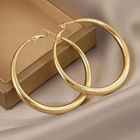 Simple Hoop Earrings, Fashionable Earrings, Fashion Alloy Ear Piercing Jewelry for Women, Casual Versatile Accessories for Parties & Daily Wear, Geometric Round-Shape Earrings, Casual Trendy Jewelry, Fashion Chic Accessories
