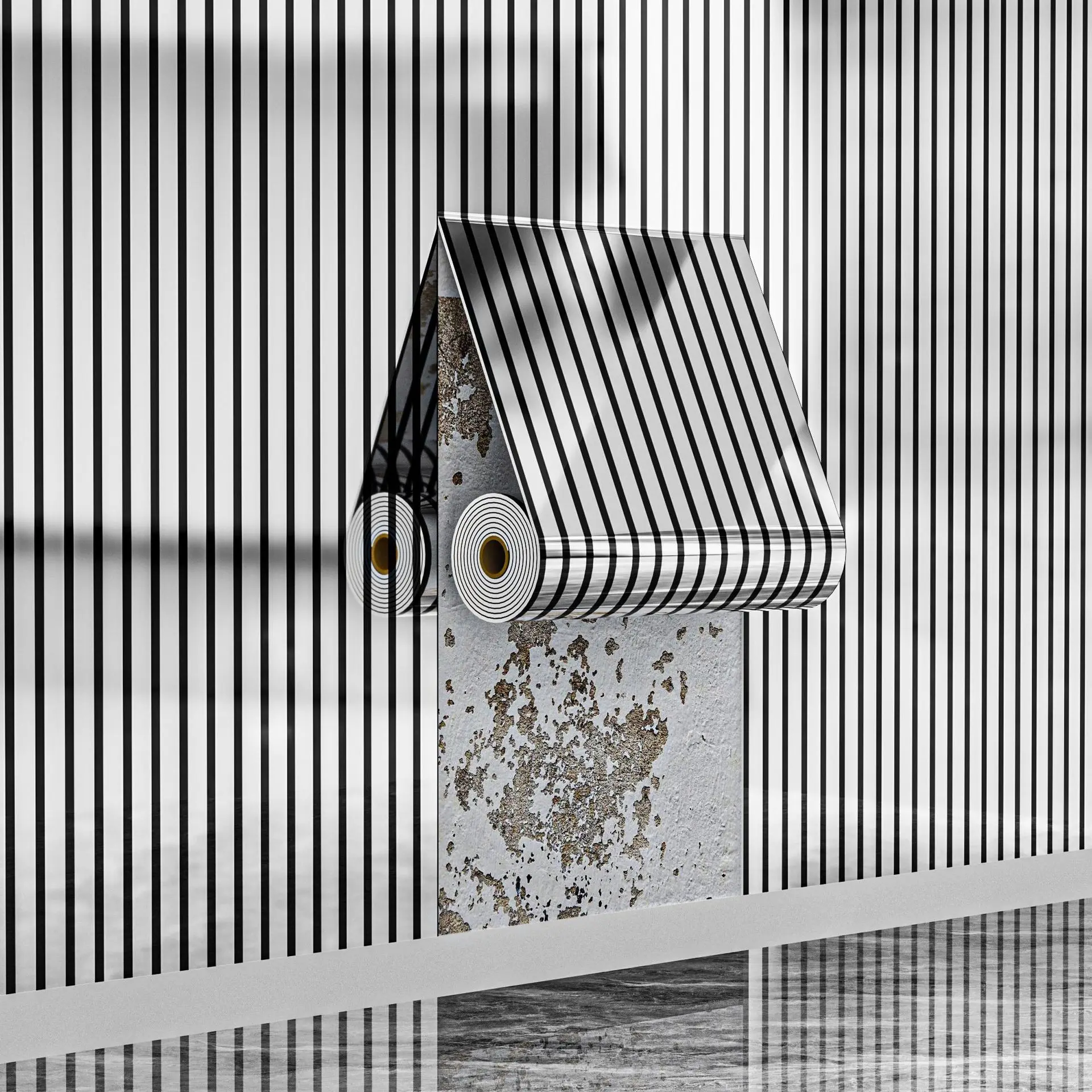 Self-Adhesive Foil-Stamped Grid-Pattern Decorative Wallpaper, Mirror Effect Wall Decals, 2.5mm Thick, 40cm X 300cm, Xpe Foam Material