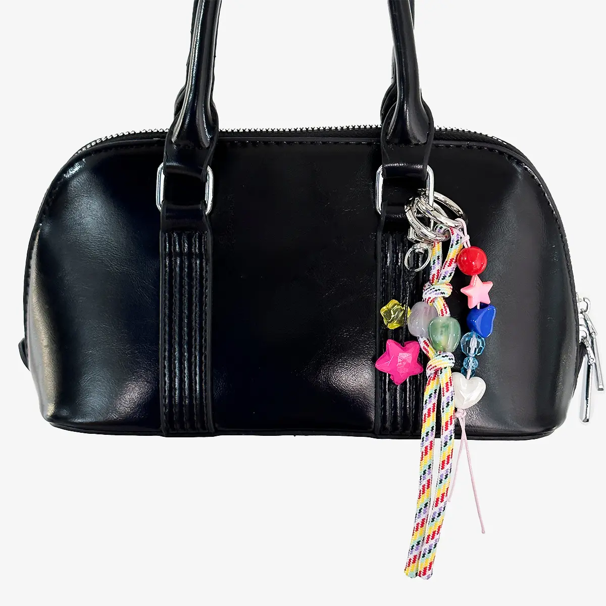 Cute Y2K Bag Charm Multi Style Beaded Keychain Handmade Star Heart Pendant for Summer Purse Backpack Decoration