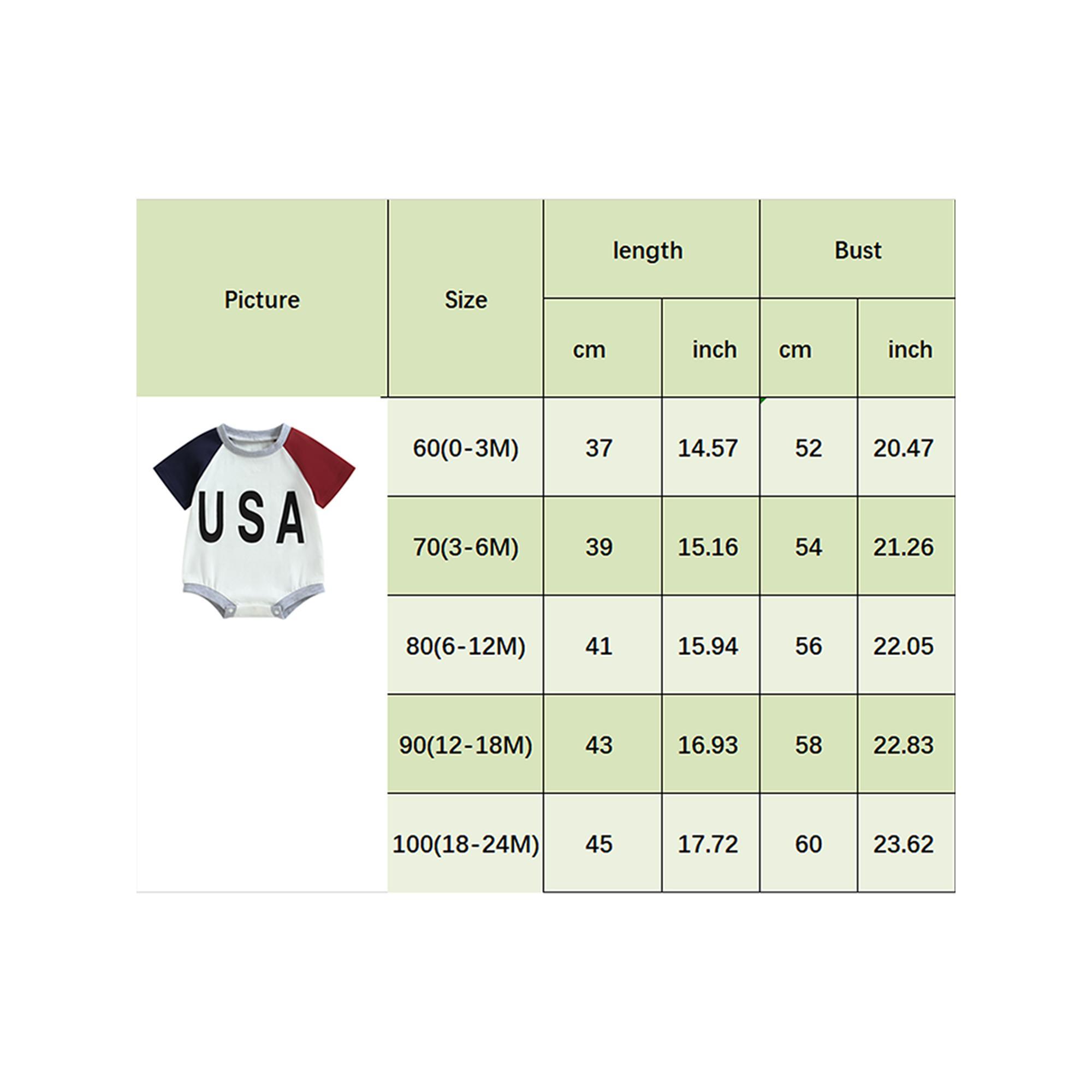 4th of July Baby Boy Girl Outfit Newborn Bubble Romper American Letter Print Contrast Color Bodysuit Summer Clothes