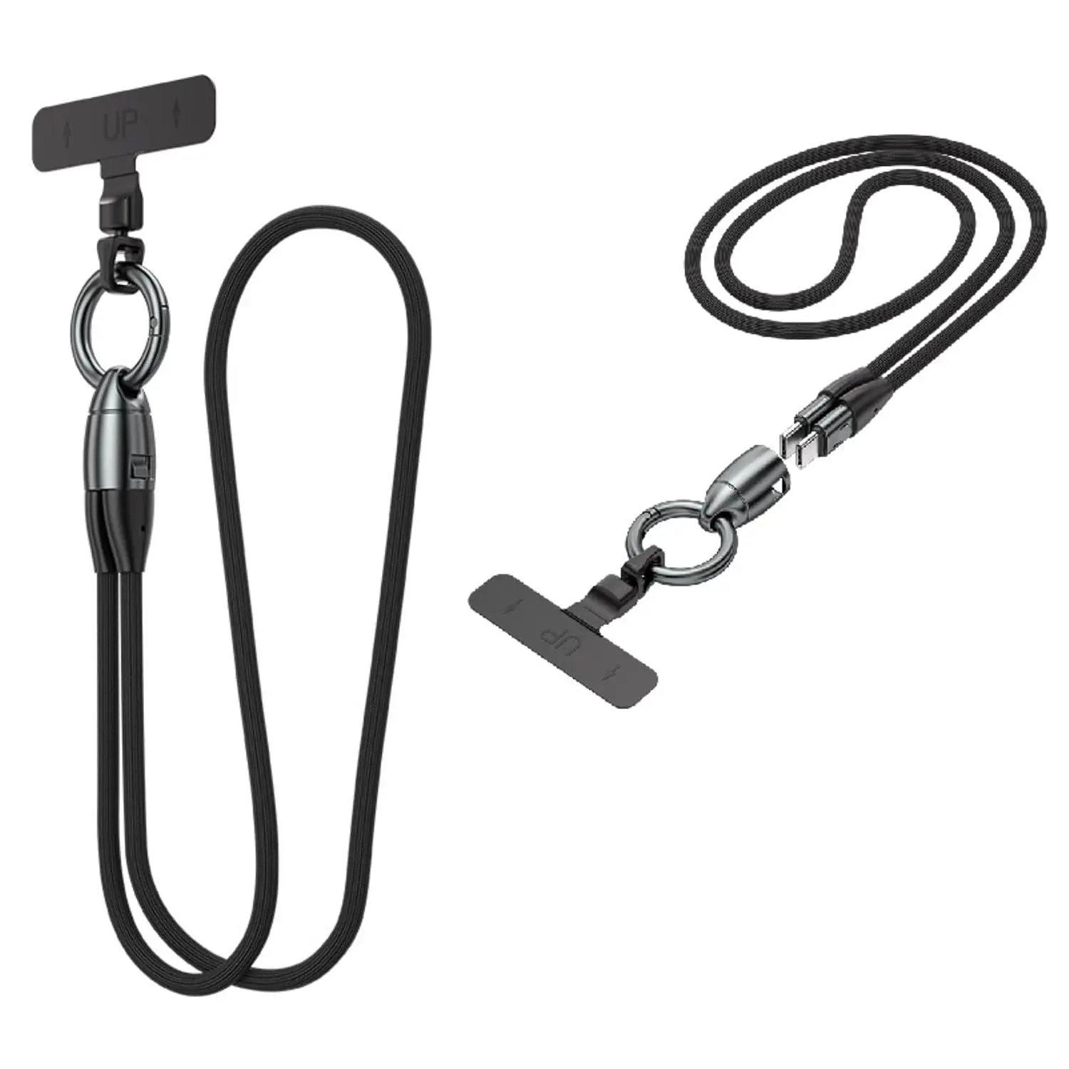 2-in-1 Phone Lanyard with   Crossbody  Wrist Strap 240W 5A Type C Anti- Anti-Drop Anti-Lost Tether Compatible with  Smartphone Mobile Cases (1.2m)