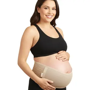 Machine Washable Maternity Belly Bands  Pregnant Women (s L to XXL Sizes) Adjustable Pregnancy Belly Band |   Breathable & Gentle Compression Support Belt |   Non-Rigid Design Stays in Place (Beige)