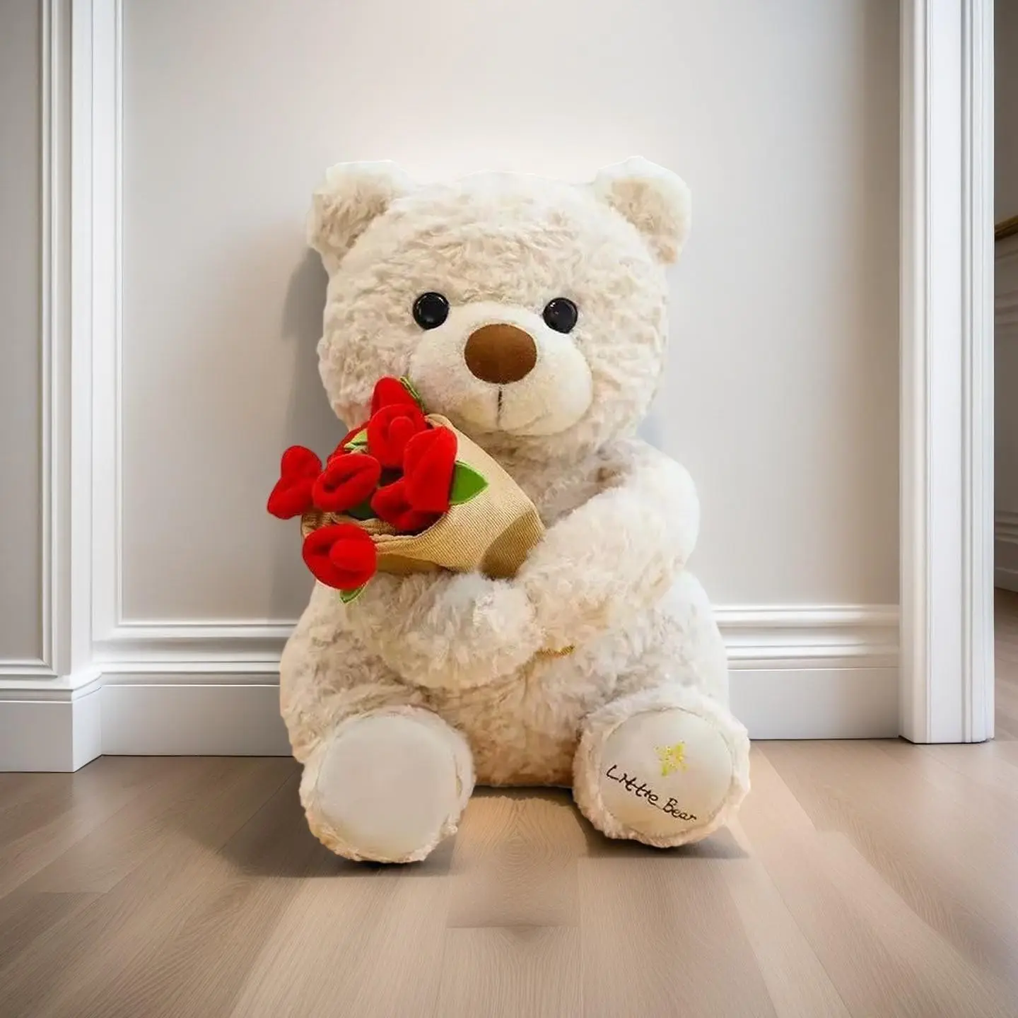 Rose Teddy Bear Gift Set, Soft Plush Toy, Rose Flower Bear, Stuffed Animal Gift, Soft Cuddly Gift, Perfect for Valentine's Day, Birthday, Anniversary, Romantic Occasions, Ideal Gift for Loved Ones