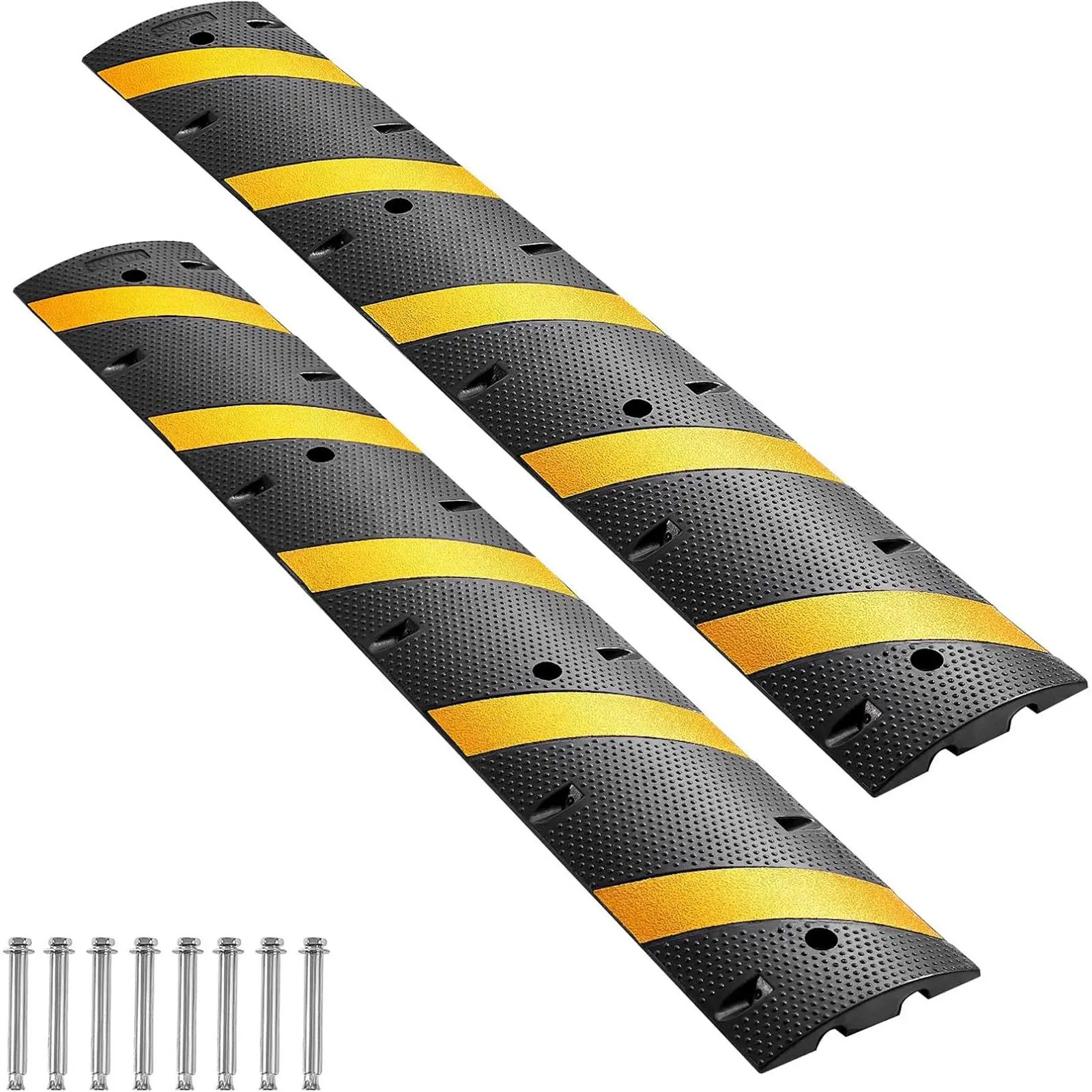 GAOMON Heavy-Duty Plastic Floor Cable Cover - Anti-Trip Cord Protector with Mount Hardware, Plastic Cable Raceway for Office Garage Transportation & Storage Needs
