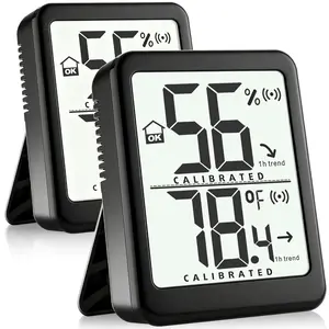 2 Pack Room Thermometer Small Hygrometer Indoor Humidity  Sensor, Digital Temperature and Humidity Meter Gauge for ,  , Reptile, Greenhouse -  Included