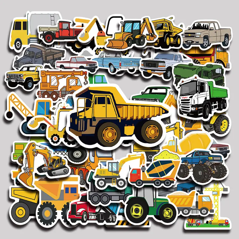 50PCS truck Aesthetic Vinyl Stickers Pack for Laptop Water Bottle Phone Case Skateboard Journal Scrapbook DIY Decoration