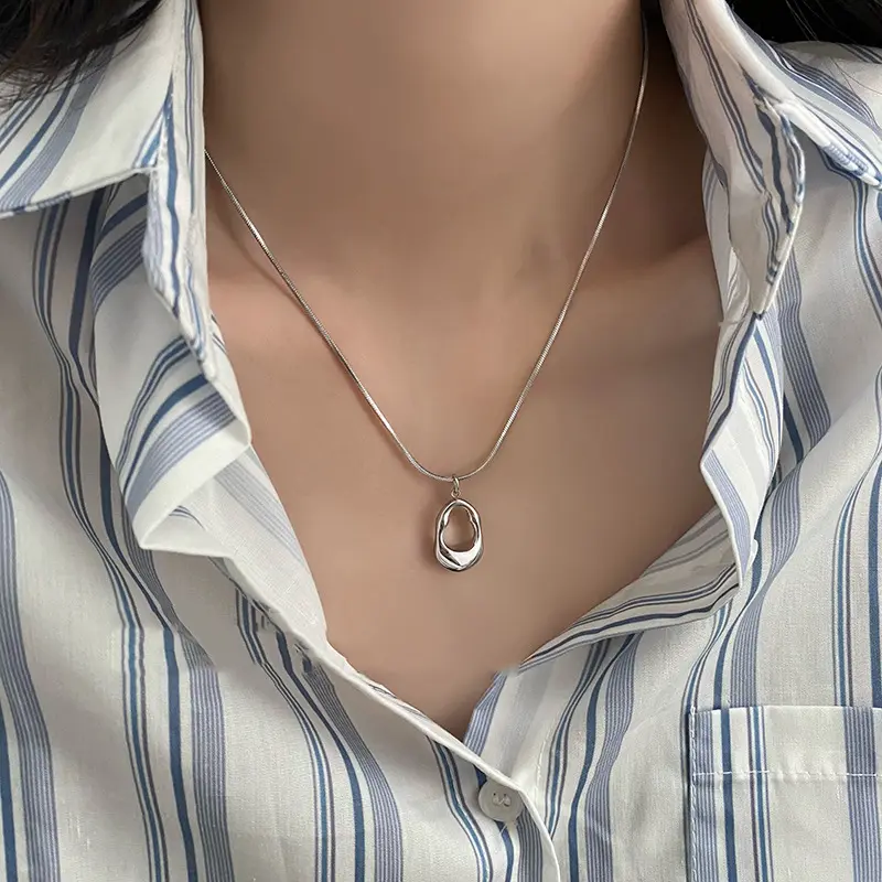 Non-fading Titanium Steel Water Drop Necklace for Women, Minimalist Niche High-end Elegant Clavicle Chain, Versatile Daily Neck Jewelry Accessories