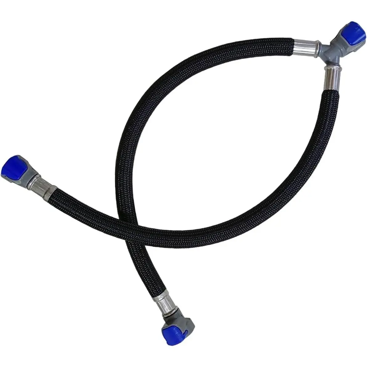 Bathroom Faucet Replacement Water Supply Line - 1-Piece, V-Shape, 12in Widespread, Fast-Lock Quick Connect Pipe Hose