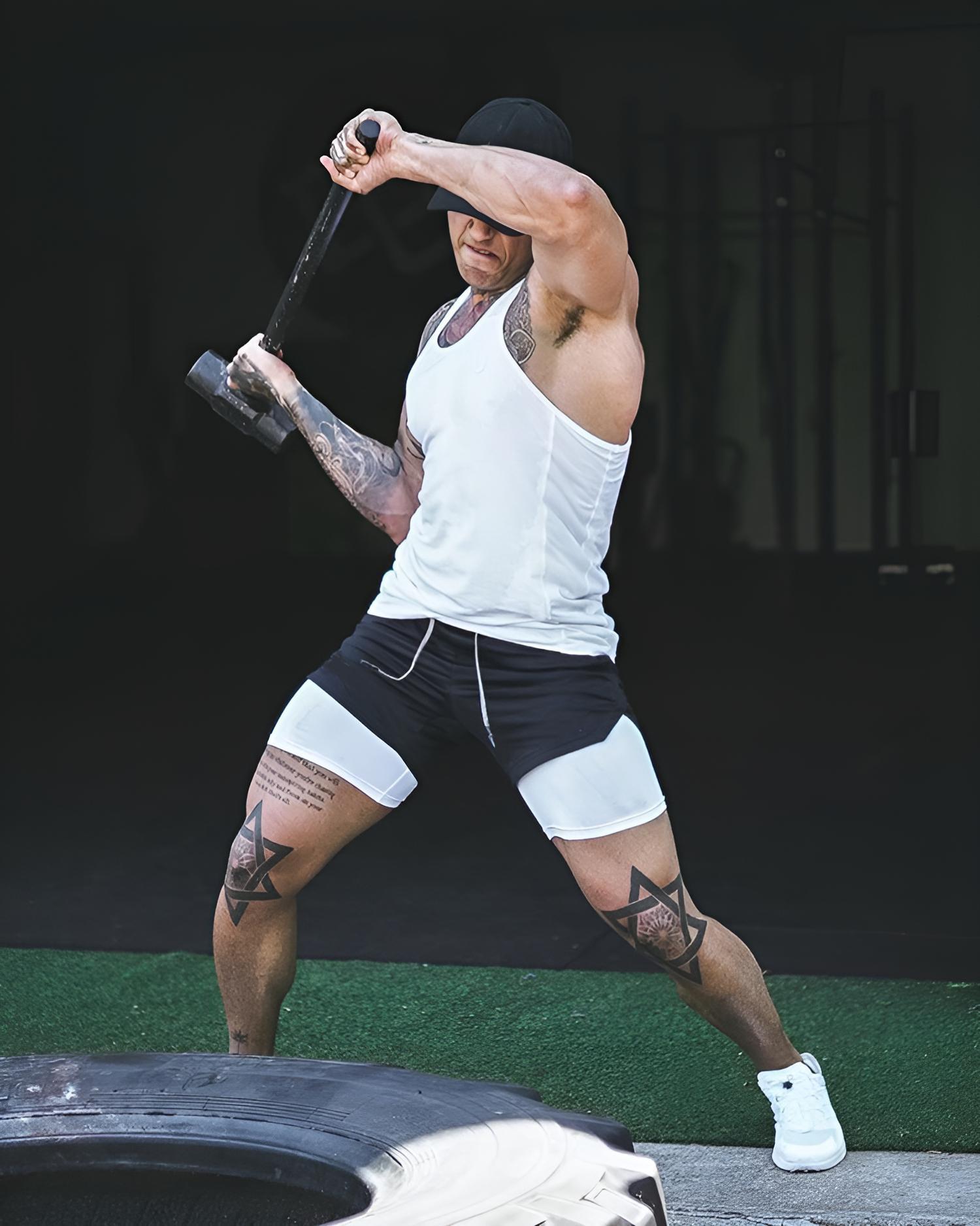 Men’s 2 in 1 Running Shorts Towel Loop  Shorts Dual Layered Sports Running Shorts with Pockets Comfortable Quick Dry Workout Shorts for Gym Outdoor Fitness Dual Layered Available