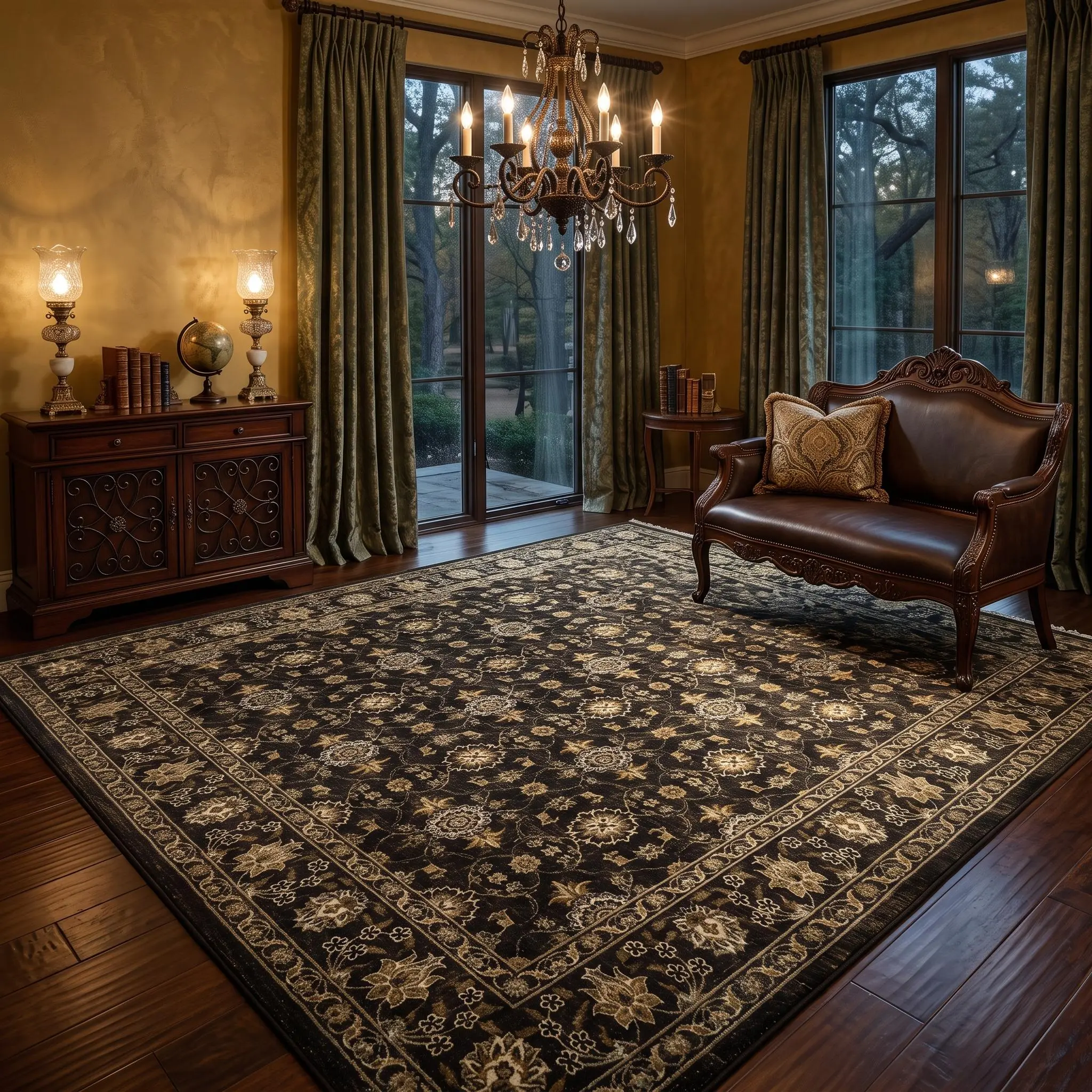 Vintage Distressed Floral Area Rug, Washable Ultra Thin Foldable Soft Non Shedding Rug with Non Slip Backing for Bedroom Living Room Farmhouse Decor mat