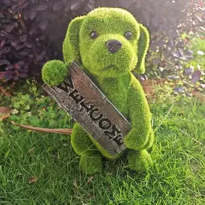 Resin Plush Standing Dog Statue, Perfect for Garden, Patio, Indoor/outdoor Decor, Unique Gift for Valentine's Day, Mother's Day, Dog Lovers