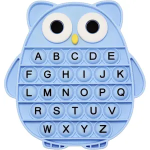 Owl Fidget Toys, Owl Shaped Silicone Push Bubble Sensory Toys, ABC Alphabet Owls Stress Relief Tools for Kids Adults School Classroom Gift Party Favors