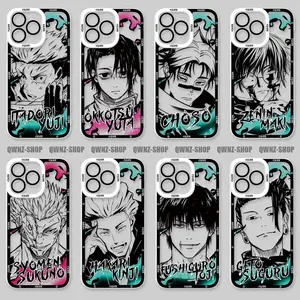 Anime Jujutsu K-Kaisen Gojo Satoru Cool And Stylish Aesthetics Phone Case For iPhone 17 Promax 17Air 16 Plus 15 14 13 12 11 Pro 17E- Transparent TPU Shockproof Protective Cover Gift For Birthday Halloween Christmas