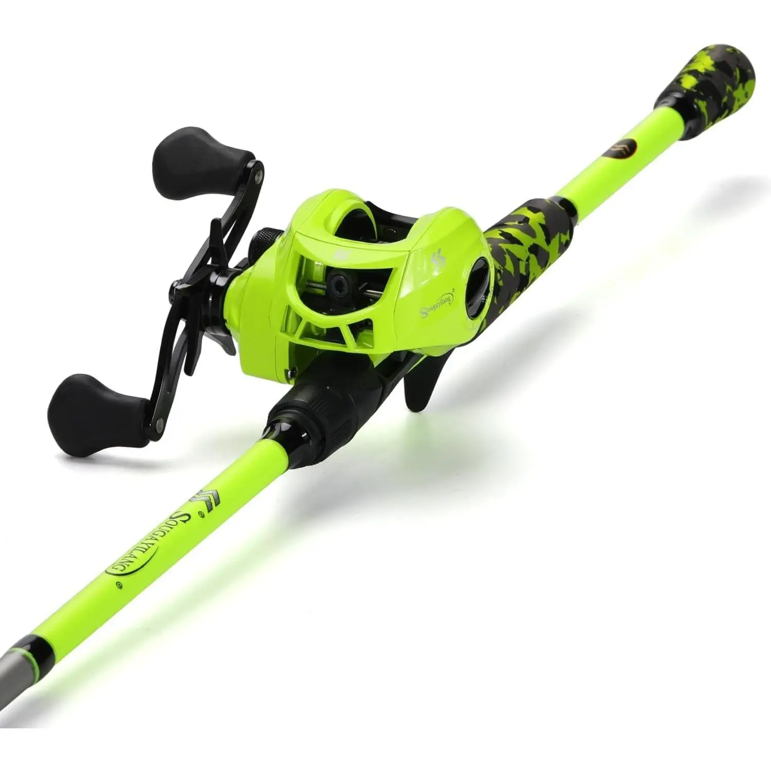 Baitcaster Combo, IM7 Graphite 2 count Blank Rods,M/MH Power,EVA Handle & Stainless Steel Guides,7.1:1 Gear Ratio, 18LB Drag for Bass, Walleye, Pike