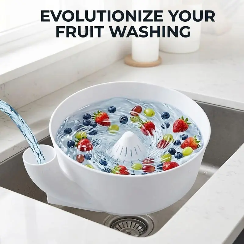 1pc White Strainer Bowl, Food Strainer, Kitchen Sink Fruit Washing Tool, Strainer with Drain Holes for Rinsing Strawberries, Blueberries, Grapes, and Other Berries, Suitable for Daily Kitchen Countertop and Sink Use