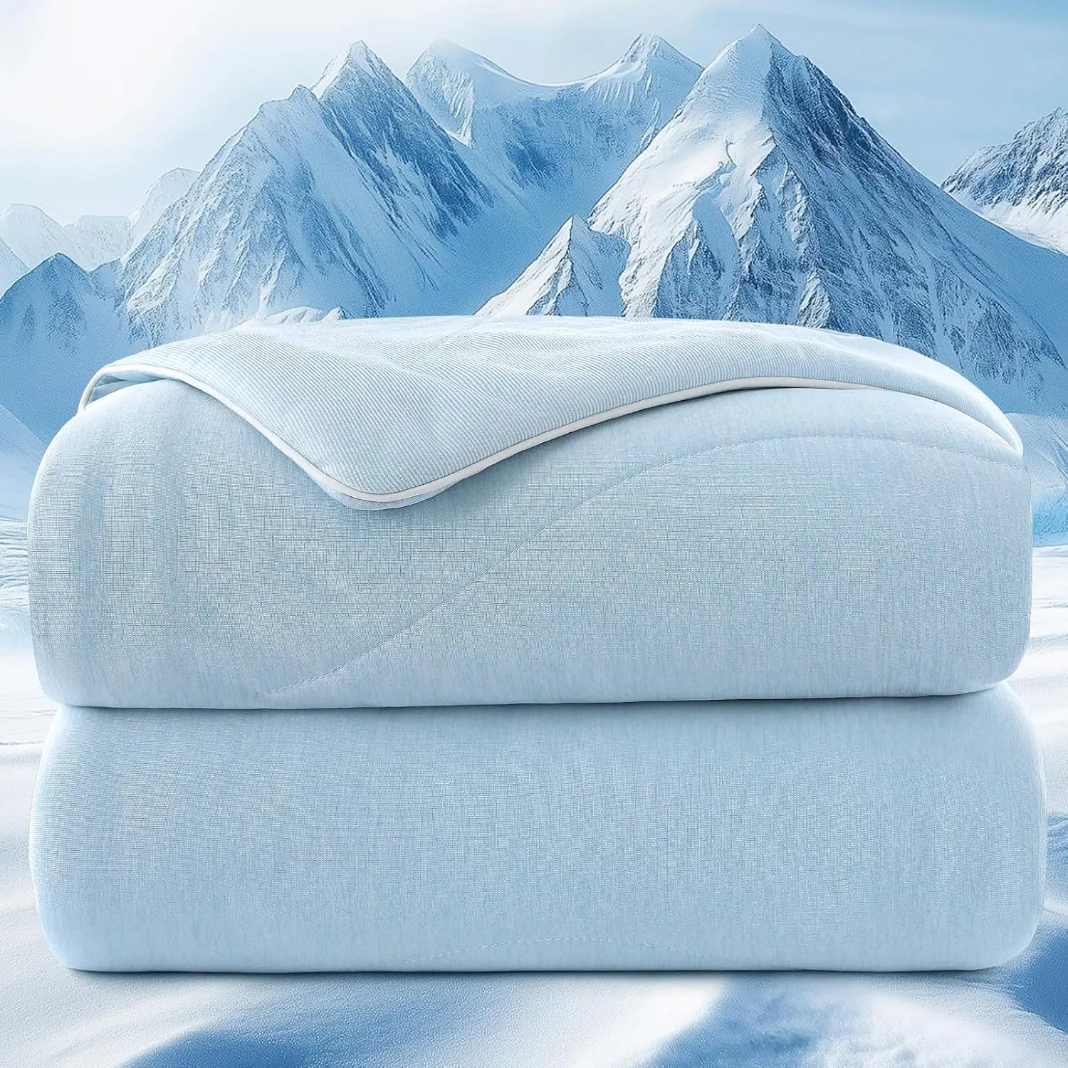Cooling Comforter, Rayon from  Soft Breathable Quilted Blanket | Arc-Chill Q-Max>0.4, Double-Sided Cooling Blanket, Soft Lightweight Breathable Comforter for Night Sweats and night sweats.