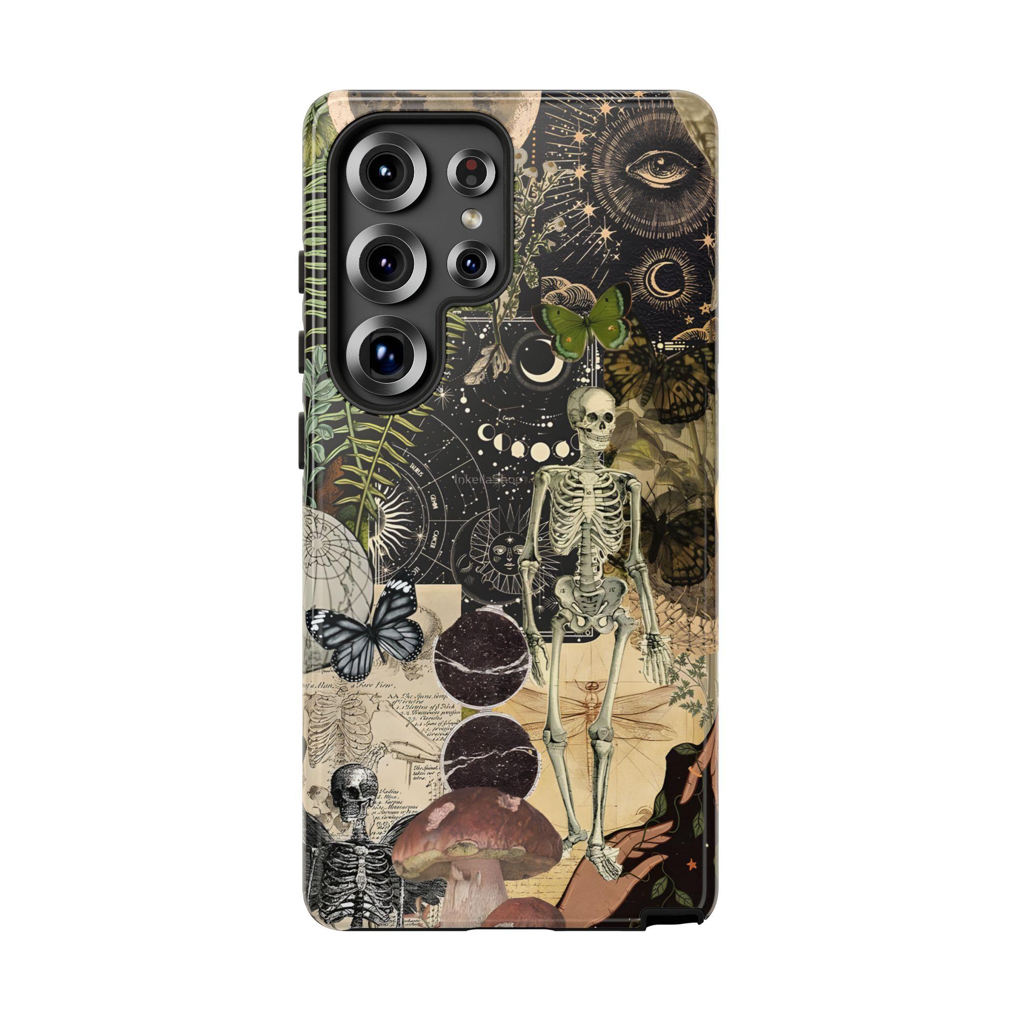 Gothic Skeleton iPhone Case – Witchy Aesthetic Celestial Phone Cover |   Cover for iPhone 17 16 15 14 13 12 SE Max Pro, Gift