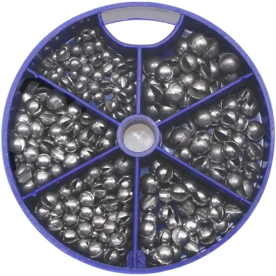 Round Split Shot Sinkers Kit (Multiple Packs: 100-250 PCS) – Removable Lead Fishing Gear and Equipment, Assorted Sizes (0.2G, 0.6G-1G Variants), 360° Rotating Box, High Specific Gravity Outdoor Fishing Accessories Tackle Supplies for Freshwater Bass, Roun