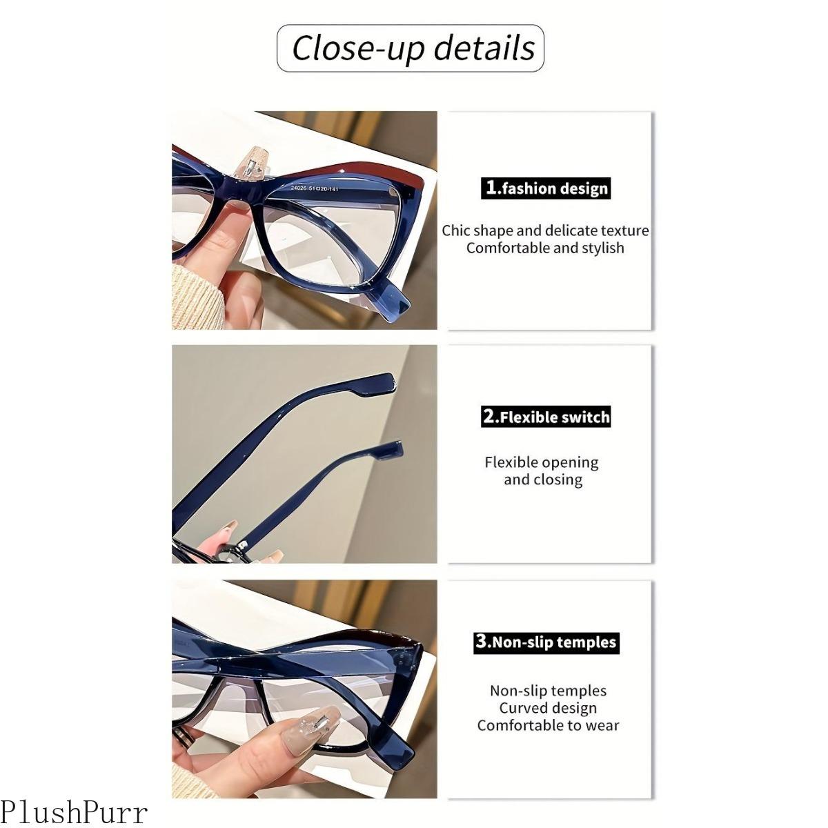 Chic Cat-Eye Blue Light Blocking Glasses, Retro Tortoiseshell Design, Full-Rim PC Frame, Fashionable Computer Eyewear for Women