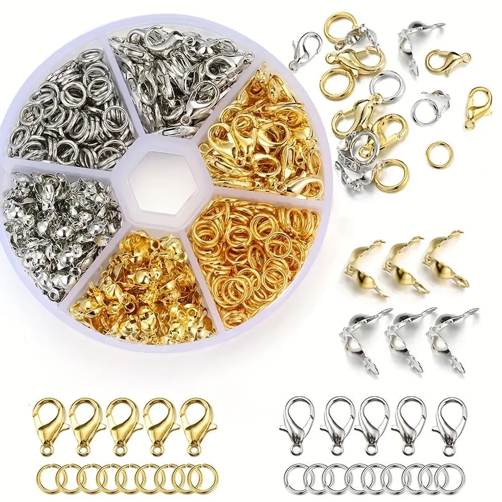 Making sets: crab buttons, opening jump rings, tail end crimp rings, bead sets, handmade bracelets and necklaces, making accessories, Metal Accessories