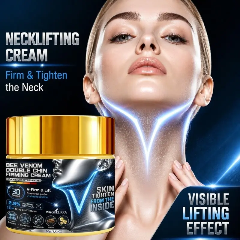 10x Collagen Bee Venom Neck Cream, Instantly Tightens Chin and Neck, Rich in Collagen, Retinol, Niacinamide, Hyaluronic Acid, Suitable for All Skin Types