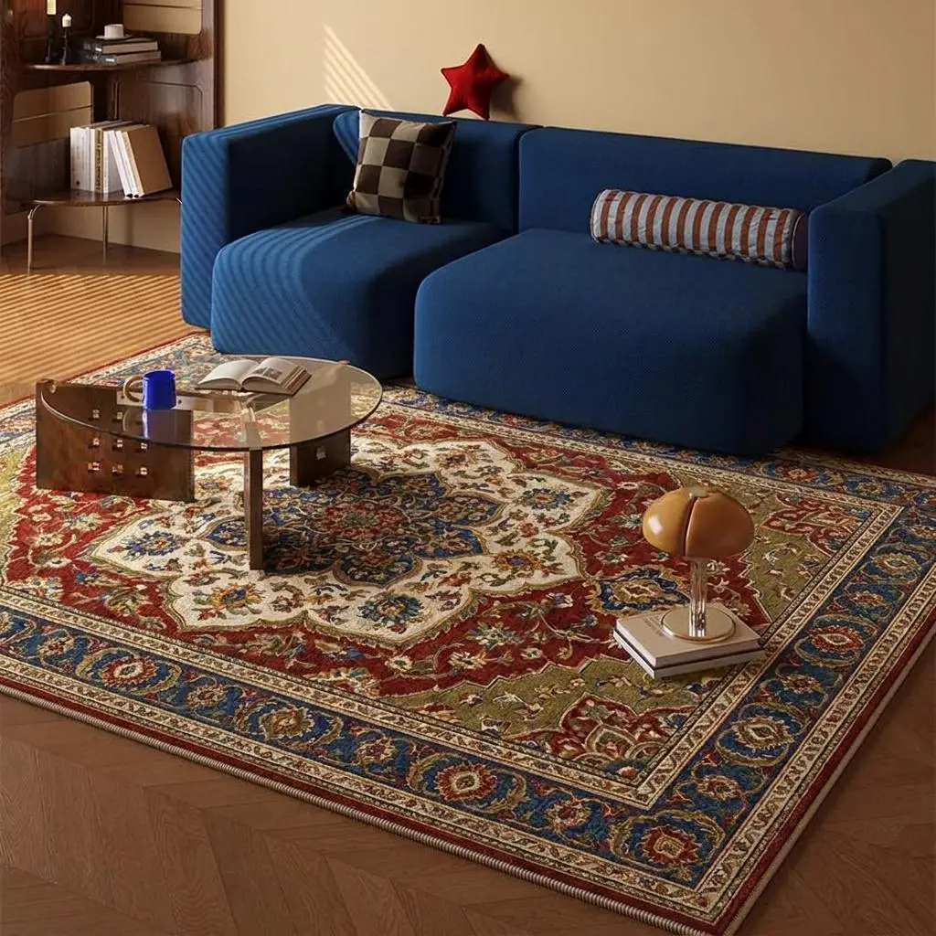 100cm*160cm/3.28'*5.25''Vintage Persian Area Rug, Turkish Oriental Floral Carpet, Ethnic Retro Floor Mat for Living Room