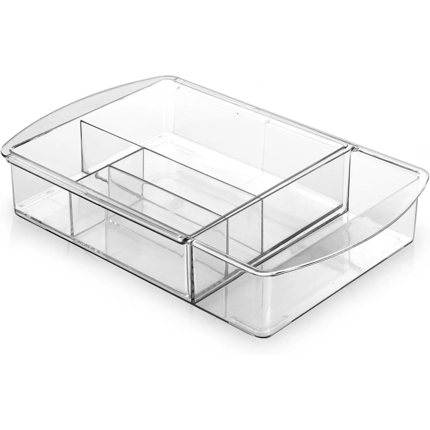 7-Section Expandable Plastic Drawer Organizer | Makeup Storage | Space-Saving | BPA-Free Material | Home Essential | Bathroom Vanity Organizer | Cosmetic