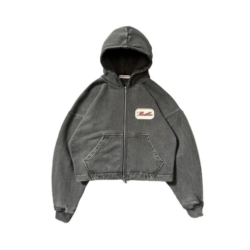 Fashion Trend New Solid Color Letter Patch Hooded Zipper Sweater Men  Hip Hop Vintage Harajuku Joker Couple Sports Hoodie Womenswear Clothes Suits Pocket Long Sleeve Casual Love Piece Style Streetwear Polyester Gamis