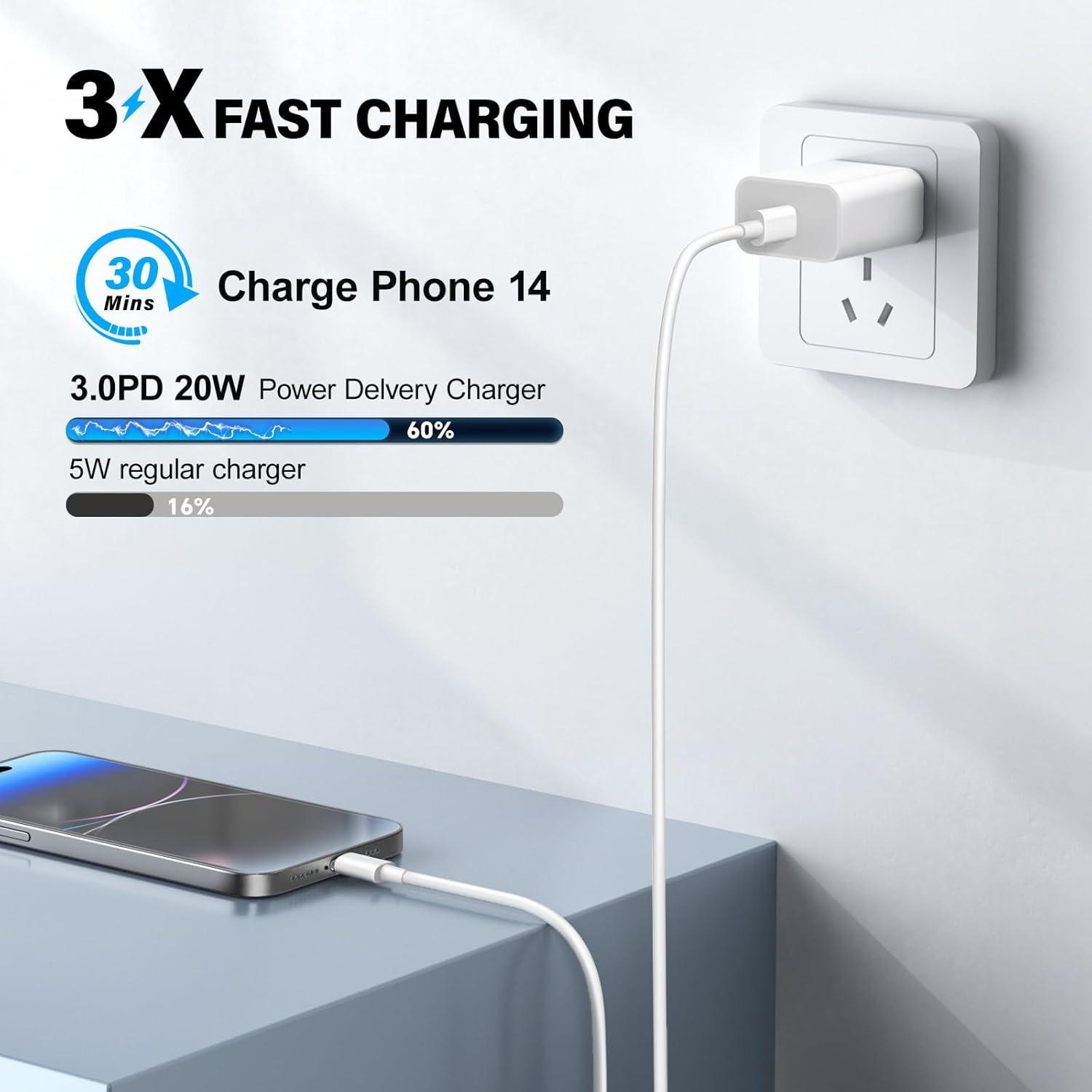 For iPhone 17 Charger Fast Charging,40W Dual USB C Charger Block with 10FT USB C-C Charging Cables with Phone 17/15/16Pro Max/16Plus,15Plus/15Pro/15Pro Max,Pad Pro/Air