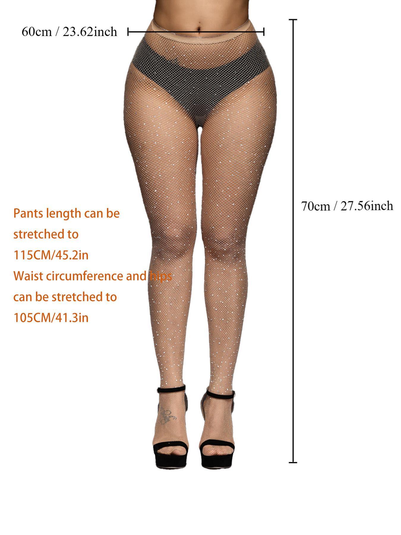 Women's 3/6 Pairs Glitter Fishnet Tights with Rhinestone Decor, 3 Pair Set Summer 2024 Sparkle Fishnet Pantyhose Stockings for Party Club, Women's Lingerie & Underwear