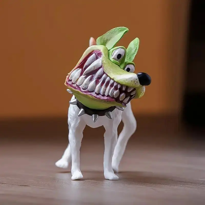 Horror-Inspired Spiked Collar Resin Dog Figurine - Collectible Statue with Unique Graphic Design, Gothic Home Decor Figurine for Room Decor, Ideal for Fans’ Indoor Display