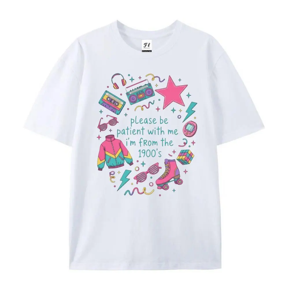 Women's 1900s-Inspired Casual Streetwear Round-Neck Short-Sleeve T-Shirt, Summer Womenswear Top, Preppy, Women's Clothes, T Shirts Women