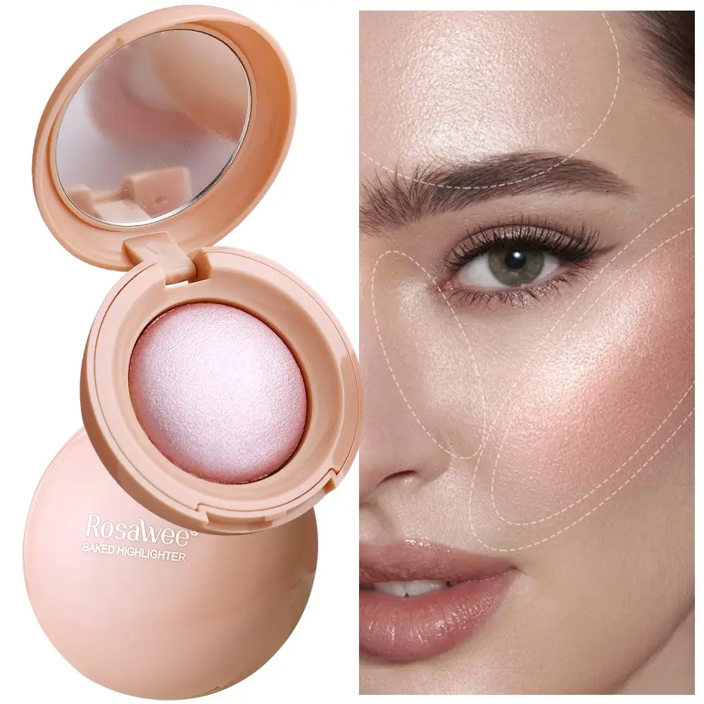 Rosawee  Shimmer Gel-to-Powder Highlighter Makeup Powder, Long-Lasting Luminous Finish for Face and Body, High Shine Makeup, Highlighting Powder