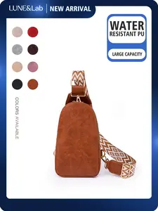 New Retro PU Crossbody Bag, Waterproof PU, Simple and Versatile, Large Capacity, Mini Shoulder Bag with Detachable Strap, Lightweight for Daily Use