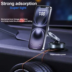 Desiontal X53 Suction Cup Phone Holder, Car Vacuum Magnetic Phone Holder, 360° Metal Pillar Magnetic Car Holder, 360° Adjustable Direction, Strong Magnetic Attraction, Small And Convenient Holder