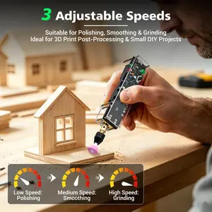 Electric Grinding Tool Soldering Practice Kit, Rechargeable Polishing Tool Soldering Project with 3-Speed & 5 Grinding Bits, Electronics Soldering Kit for Sanding, Polishing, Crafts