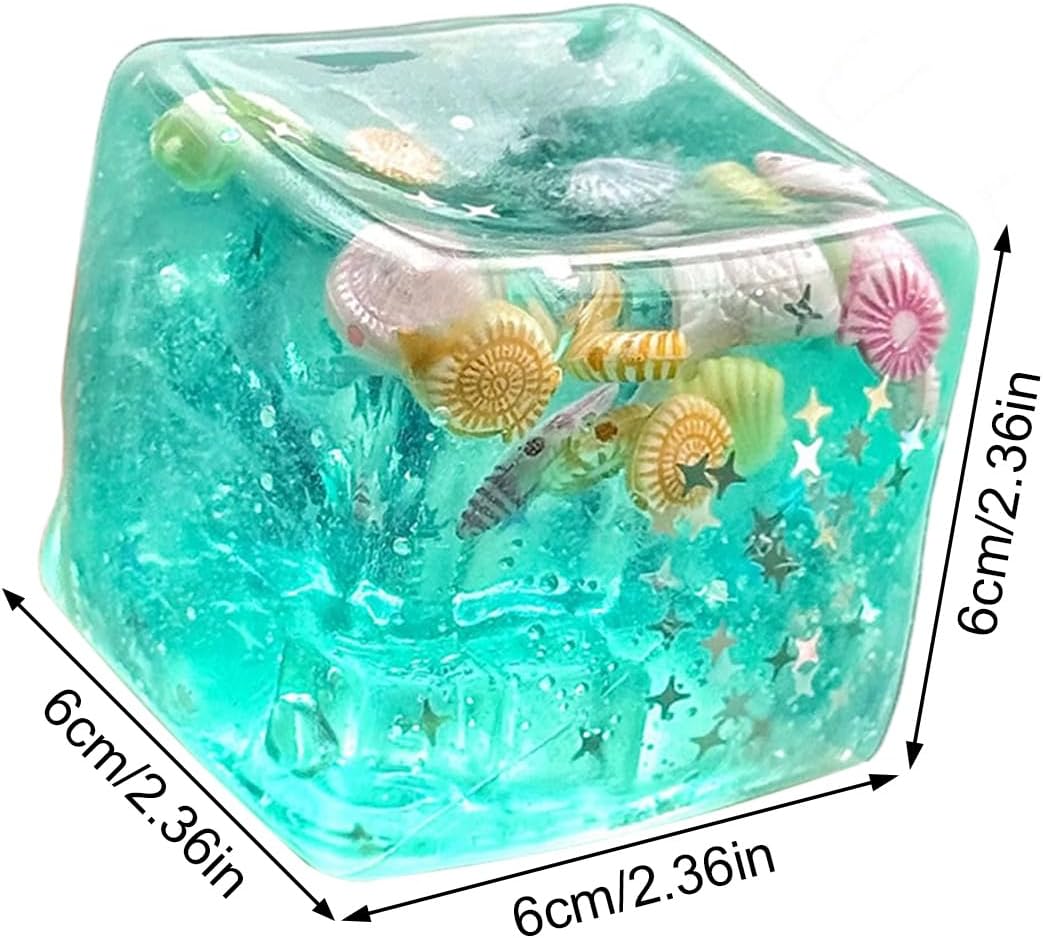1PCS/2PCS Square Gel Ice Cube Squeeze Toy, Slow Bounce Maltose Ice Ball Stress Relief, Portable Office Venting Decompression Toy, Unisex