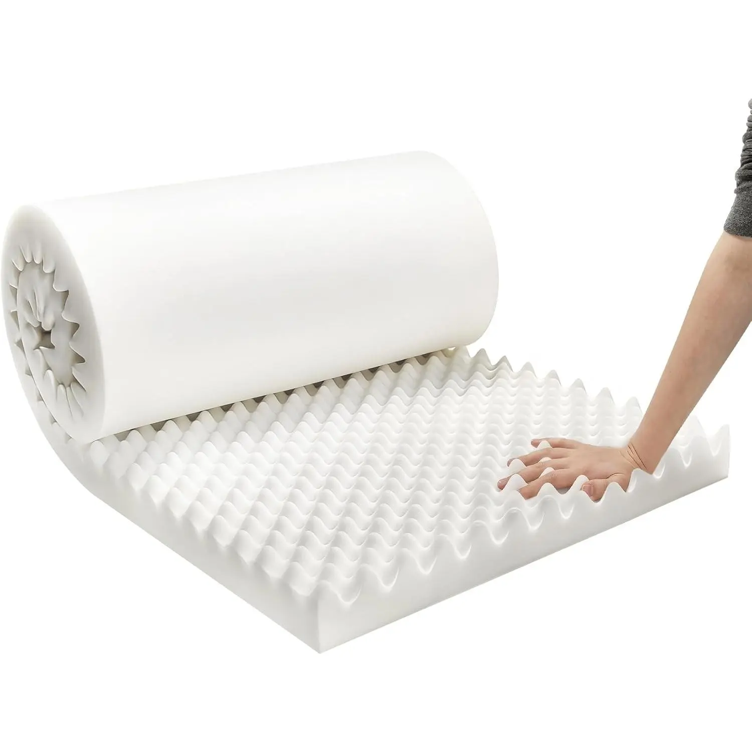 72 * 24 * 3 Inch Egg Crate Foam Padding Pressure-Relieving High-Density Upholstery Foam for Air Circulation Cuttable Cushion Pad for Sofa Chair Hospital